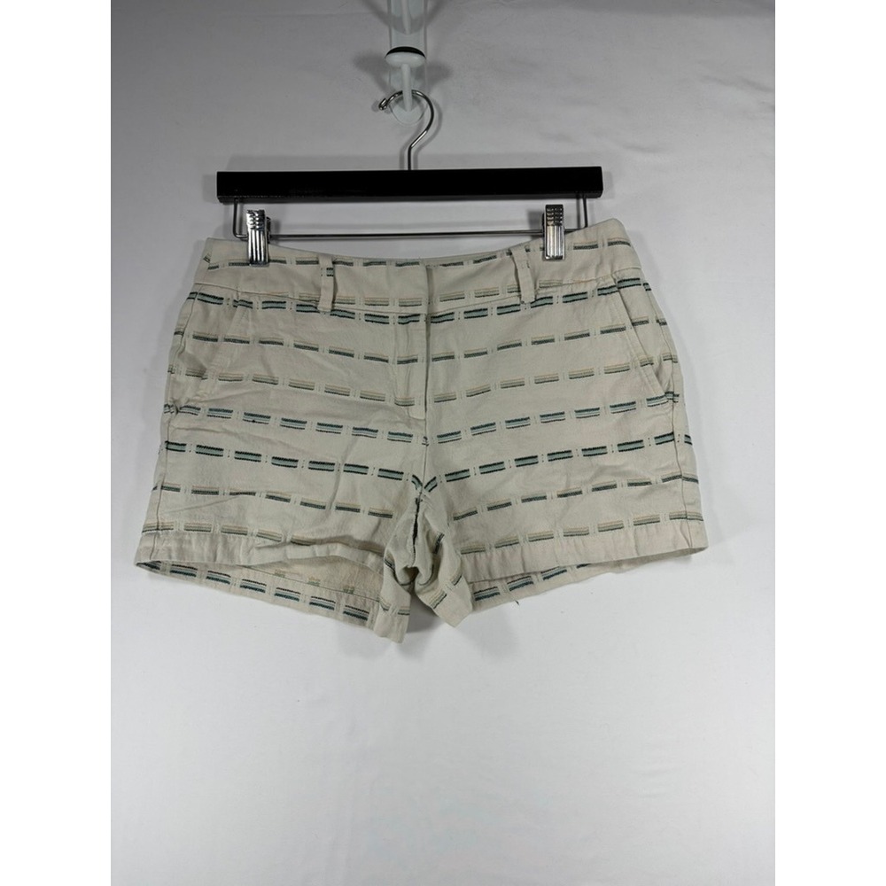 Loft Outlet Shorts Womens 2 Cream Excellent Embroidered Textured 4 Inch Inseam